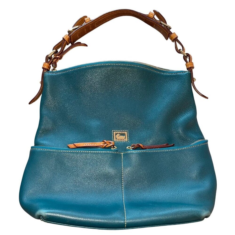 Dooney & Bourke Dillen Satchel Shoulder Bag Blue Pocket Womens Sac Purse Classic